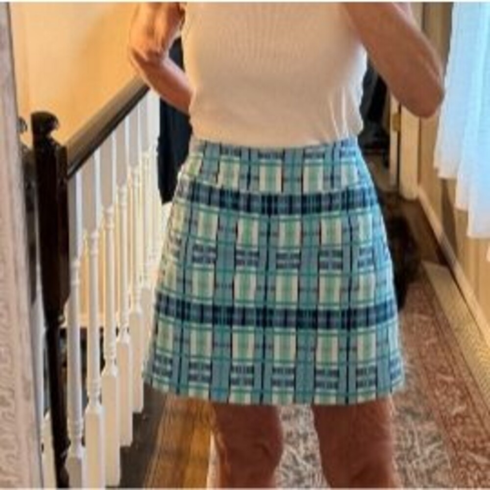Plaid Skort, Blue Aqua, Preppy, Resort wear, Golf Tennis NWT Petite 8P (#65)